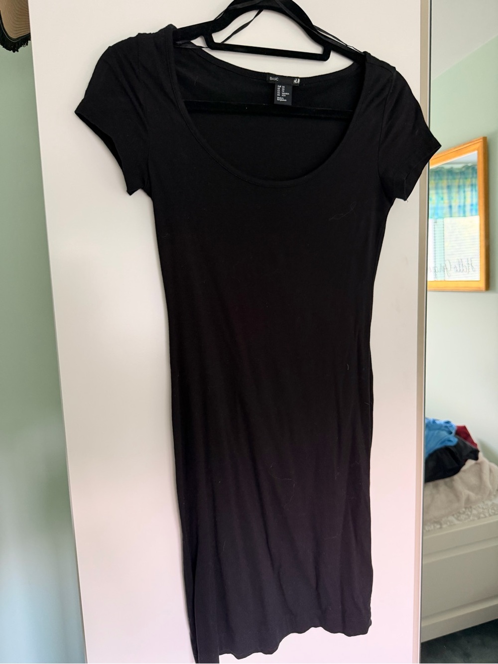 H&M Black Scoop Neck Mini Dress